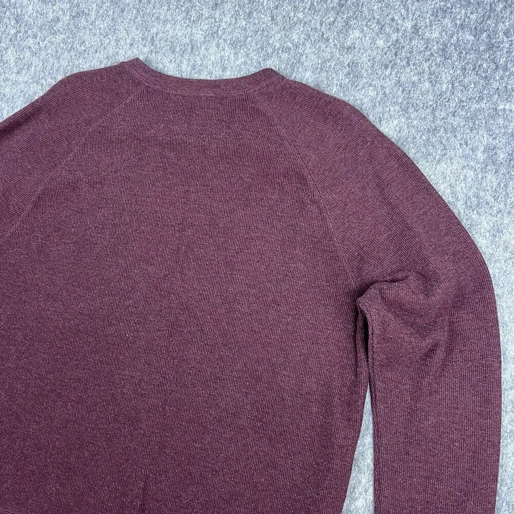 Banana Republic Men's Sweater Crew Neck 100% Cotton Long Sleeve Maroon Size L